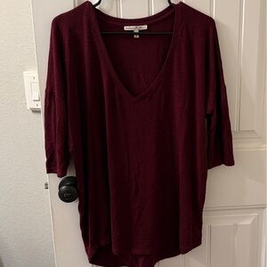 Express Deep Burgundy V-Neck Tunic